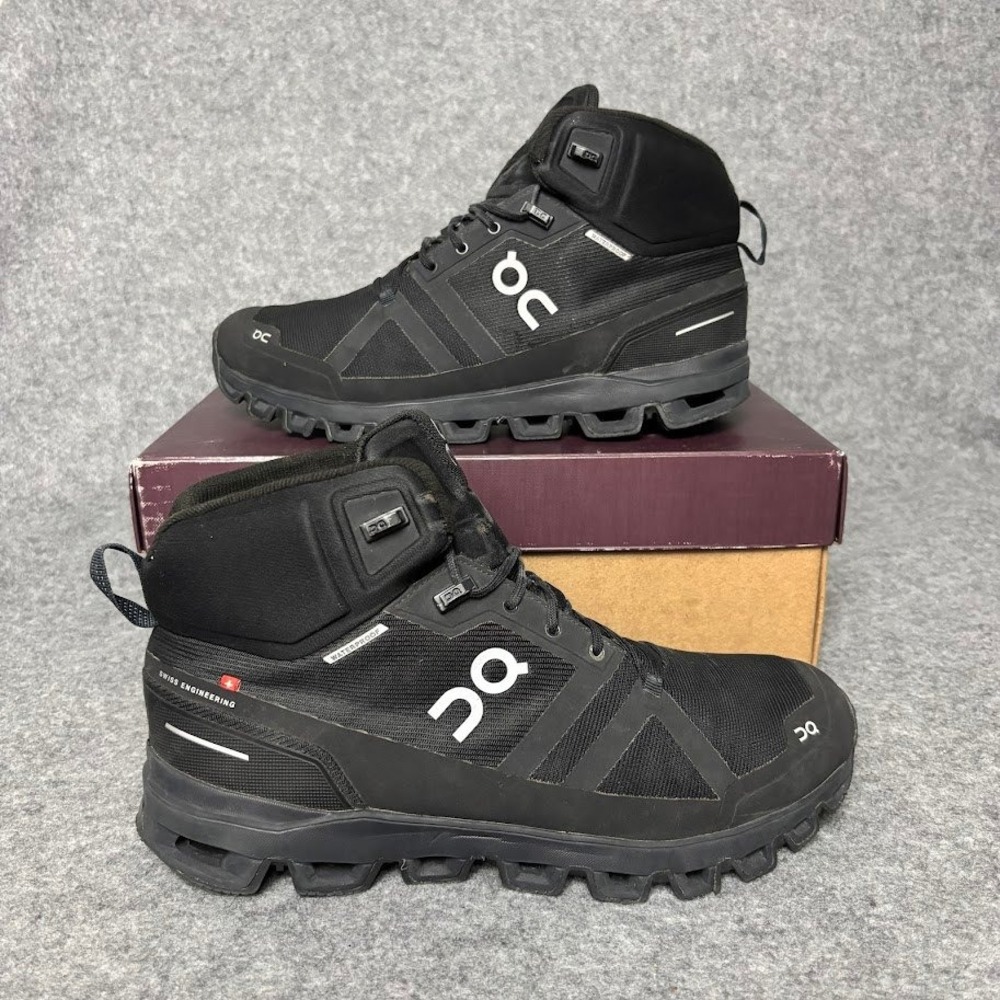 On Cloudrock Black Waterproof Trail Running Shoes Mens Size 9.5 US 23.99854